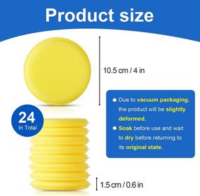 img 3 attached to 🧽 Frienda 24 Pcs 4 Inch Wax Foam Applicator Pad: Ultimate Microfiber Detailing & Cleaning Tool for Car Polishing and Waxing – Polyurethane Sponge, Round Shaped Pressing Foam, Yellow