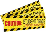 🚸 caution: student driver/screaming parent magnet - bumper stickers pack (12" x 3") - set of 3 car signs for new drivers логотип