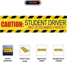 img 2 attached to 🚸 Caution: Student Driver/Screaming Parent Magnet - Bumper Stickers Pack (12" x 3") - Set of 3 Car Signs for New Drivers