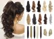 clip-in hairpiece ponytail extension 18" 20" curly wavy straight light blonde mix bleach blonde for women jaw long logo
