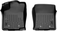 custom fit floor mats 1st row liner set black for 2018-2022 toyota tacoma - all models by smartliner logo