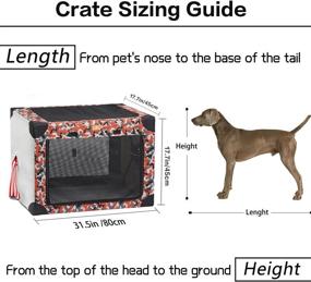 img 2 attached to 🐾 Michvies Soft Portable Dog Crate, Collapsible Travel Pet Kennel with Carrying Bag for Dogs & Cats Indoor & Outdoor, Orange Camouflage, DC02-M-camouflages-O, Medium Size (26x18x18'')