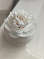 img 1 attached to White Lotus Shape Q-Tips Holder: Stylish Cotton Swab Organizer For Bathroom Decor & Cosmetic Storage review by Todd Lowry