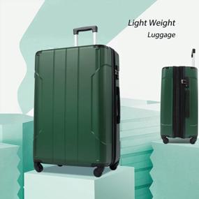 img 3 attached to Жесткий чемодан Merax Carry On Luggage со встроенным замком TSA и колесами, легкие дорожные чемоданы 20 дюймов, 24 дюйма, 28 дюймов (28 дюймов, зеленый)