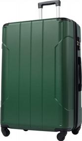 img 4 attached to Жесткий чемодан Merax Carry On Luggage со встроенным замком TSA и колесами, легкие дорожные чемоданы 20 дюймов, 24 дюйма, 28 дюймов (28 дюймов, зеленый)