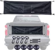 🚛 medusa automotive pickup truck bed storage cargo net for full size: 59"x16" heavy duty organizer & divider - envelope mesh groceries suv pocket tailgate net, black (ma-001) логотип