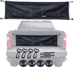 img 4 attached to 🚛 Medusa Automotive Pickup Truck Bed Storage Cargo Net for Full Size: 59"x16" Heavy Duty Organizer & Divider - Envelope Mesh Groceries SUV Pocket Tailgate Net, Black (MA-001)