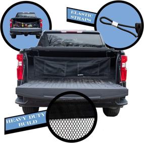 img 2 attached to 🚛 Medusa Automotive Pickup Truck Bed Storage Cargo Net for Full Size: 59"x16" Heavy Duty Organizer & Divider - Envelope Mesh Groceries SUV Pocket Tailgate Net, Black (MA-001)