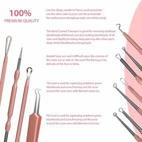 img 1 attached to JPNK NEW Pink Blackhead Remover Kit For Acne Blemish Removal, Whitehead Popping, Zit Extractor Tool Set With Leather Bag
