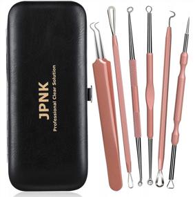 img 3 attached to JPNK NEW Pink Blackhead Remover Kit For Acne Blemish Removal, Whitehead Popping, Zit Extractor Tool Set With Leather Bag