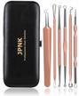 jpnk new pink blackhead remover kit for acne blemish removal, whitehead popping, zit extractor tool set with leather bag logo
