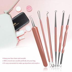 img 2 attached to JPNK NEW Pink Blackhead Remover Kit For Acne Blemish Removal, Whitehead Popping, Zit Extractor Tool Set With Leather Bag