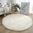 4x4 soft white round area rug: modern fluffy circle rug for kids, baby room & living room - miemie logo