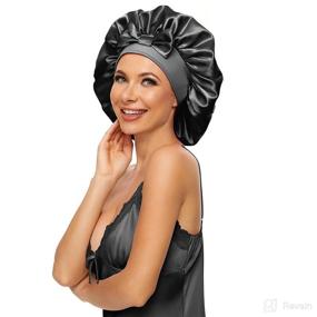 img 3 attached to 🌙 Sleep in Style: Discover the Ultimate Satin Bonnet Jumbo with Elastic for Optimal Comfort and Hair Care