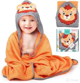img 4 attached to Hooded Lion Face Baby and Toddler Beach Towel 🦁 - Munich Blue - Unisex - 35 x 35 inches