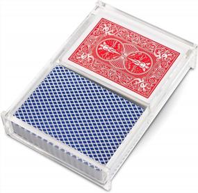 img 1 attached to 2-Deck Acrylic Playing Card Display Case by Siren Imports - Enhance your Collection