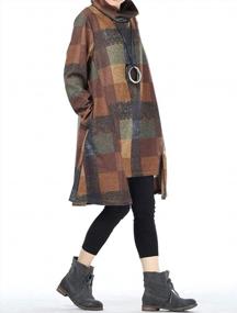 img 2 attached to Stylish And Comfortable: FTCayanz Women'S Plaid Tunic Dresses With Long Sleeves And Pockets