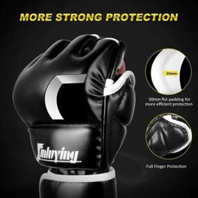 img 2 attached to Xinluying MMA Gloves Martial Arts Grappling Sparring Punch Bag UFC Boxing Training Half Mitts For Men Women