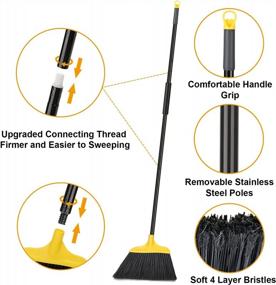 img 2 attached to Heavy-Duty 54-Inch Broom Set For Outdoor And Indoor Cleaning In Garages, Courtyards, Lobbies, Shops, Homes, Kitchens, And Offices.