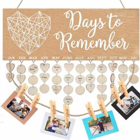 img 4 attached to 🎂 LanMa Family Birthday Board Wall Hanging Gift with 100 Wooden Tags - Mom Birthday Calendar Reminder Plaque - Family Birthday Sign