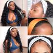 glueless water wave headband wig - 100% human hair, easy to wear, 150% density, brazilian style, ideal for black women - 16 inch waterwave headband wig logo