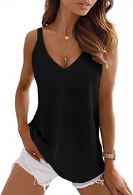 img 4 attached to Stay Cool And Chic In Ferrtye Women'S V Neck Backless Tank Tops - Perfect For Casual, Summer Days