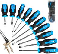 🧰 neiko 01378a magnetic screwdriver set - 10 piece phillips & flathead kit, heat treated chrome vanadium steel, slotted head tip, non-slip cushioned handle grips - small screwdriver tool kit логотип