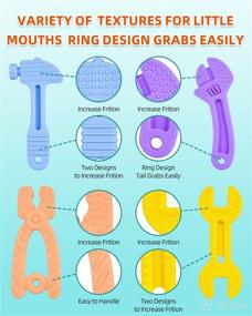 img 1 attached to 👶 OLIKER Teething Toys, Baby Teething Toys 0-6 Months (7 Pack), BPA-Free Silicone Baby Teethers for Babies 6-12 Months with 2 Baby Finger Toothbrushes - Soothe Baby's Sore Gums