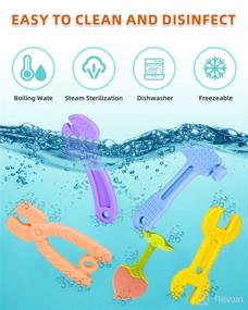 img 2 attached to 👶 OLIKER Teething Toys, Baby Teething Toys 0-6 Months (7 Pack), BPA-Free Silicone Baby Teethers for Babies 6-12 Months with 2 Baby Finger Toothbrushes - Soothe Baby's Sore Gums