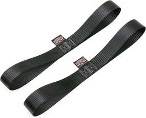 img 1 attached to 🔒 PowerTye 2in x 10ft Retractable Heavy-Duty Ratchet Tie-Downs: Latch Hooks, Soft-Tyes, Storage Bag - 800 lb Working Load Limit / 2,400 lb Breaking Strength - Black (Pair)