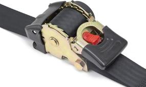 img 3 attached to 🔒 PowerTye 2in x 10ft Retractable Heavy-Duty Ratchet Tie-Downs: Latch Hooks, Soft-Tyes, Storage Bag - 800 lb Working Load Limit / 2,400 lb Breaking Strength - Black (Pair)
