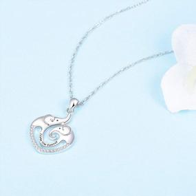 img 1 attached to Stunning Sterling Silver Elephant Necklace With Mother And Daughter Bond - Perfect Gift For Moms And Daughters!