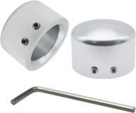 amavoler front axle nut cover axle caps for harley softail electra road glide sportster (silver) logo