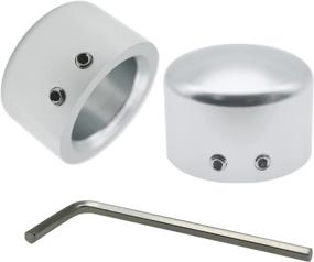 img 4 attached to Amavoler Front Axle Nut Cover Axle Caps For Harley Softail Electra Road Glide Sportster (Silver)