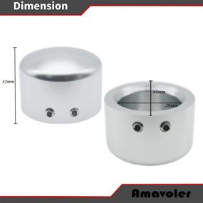 img 3 attached to Amavoler Front Axle Nut Cover Axle Caps For Harley Softail Electra Road Glide Sportster (Silver)