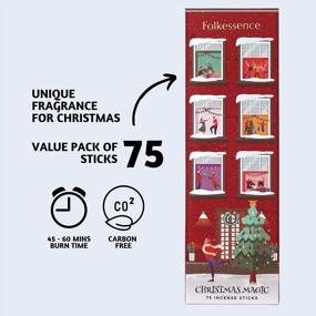 img 3 attached to Folkulture Christmas Incense Sticks - Pack Of 75 Insenses For Healing - Frankincense, Lavender, Cedar, Cypress And Orris Root - Non -Toxic Inscents Sticks (Christmas Magic)
