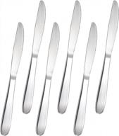 foxas dinner knives, 6-piece table knives heavy-duty stainless steel flatware set logo