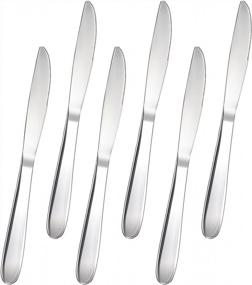 img 4 attached to FOXAS Dinner Knives, 6-Piece Table Knives Heavy-Duty Stainless Steel Flatware Set