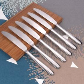 img 3 attached to FOXAS Dinner Knives, 6-Piece Table Knives Heavy-Duty Stainless Steel Flatware Set