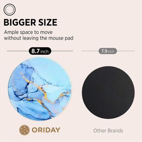 img 1 attached to Upgrade Your Desk Aesthetics With Oriday'S Blue Ocean Customized Round Gaming Mouse Pad - A Stylish Circular Mousepad With Stitched Edge, Large Size And Washable Material!