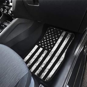 img 1 attached to 🚗 CHICKYSHIRT Black and White American Flag Patriotic Car Floor Mat Set - Customized, Universal Fit for Most Vehicles, Cars, Sedans, Trucks, SUVs