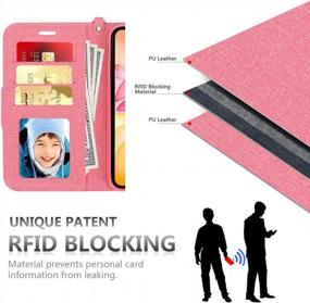 img 2 attached to RFID-блокировка Skycase IPhone 11 Pro Max 6.5 "Флип-кошелек ручной работы с прорезями для карт и съемным ручным ремешком - розовый