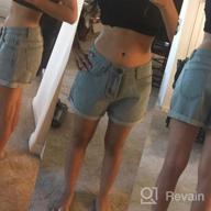 img 1 attached to High-Waist Frayed Denim Jean Shorts For Women - Vintage And Retro Style With Ripped Raw Hem review by Joe Lara