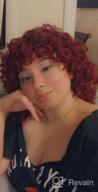 img 1 attached to Short Red Wavy Afro Bob Soft Wig With Natural Bangs For Black Women - ELIM Curly Kinky Wig With Comfortable Cap - African American Womens Hair Wig (Z014R) review by Danny Porter