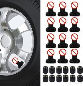 img 4 attached to FONBAY 12 PCS Prank Valve Stem Cap Covers Funny Silicone Tire Caps For Car Motorcycle Truck Bicycles SUV Stem Cap Tires (Black)