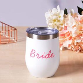 img 1 attached to Set Of 4 Insulated Stainless Steel Wine Tumblers For Bridal Party - Bride Tribe Bridesmaid Proposal Gifts, Ideal For Maid Of Honor, Bachelorette, Wedding Engagement And Bridal Shower