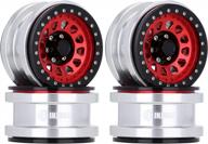 red injora rc колесные диски 4pcs 2.9 beadlock set для axial scx6 trail honcho, jlu wrangler 1/6 crawler car upgrade parts логотип