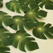 20 led monstera leaf string lights, tropical artificial rattan palm leaves wall hanging vine leaf, summer decoration for outdoor indoor hawaiian luau party jungle beach theme table home decorations logo