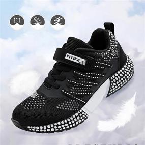 img 3 attached to Kids Mesh Sneakers - Lightweight Anti-Slip Breathable Athletic Shoes For Toddlers And Big Kids Walking Shoe.