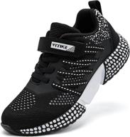 kids mesh sneakers - lightweight anti-slip breathable athletic shoes for toddlers and big kids walking shoe. logo